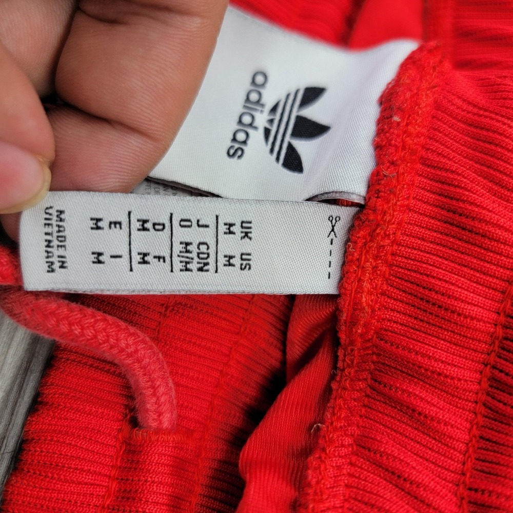 Adidas Pants Mens Medium Red Black Woven Track Colorblock Side Stripe HC2078 - Picture 14 of 16
